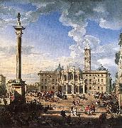 Giovanni Paolo Pannini Rome, The Piazza and Church of Santa Maria Maggiore oil on canvas
